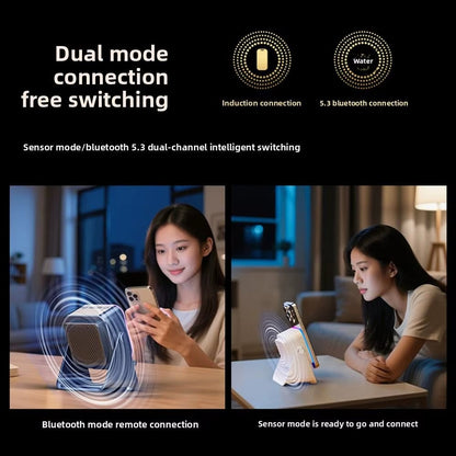 Wireless Induction Speaker 5-in-1 Bluetooth Speaker with Phone Stand,Stereo Sound