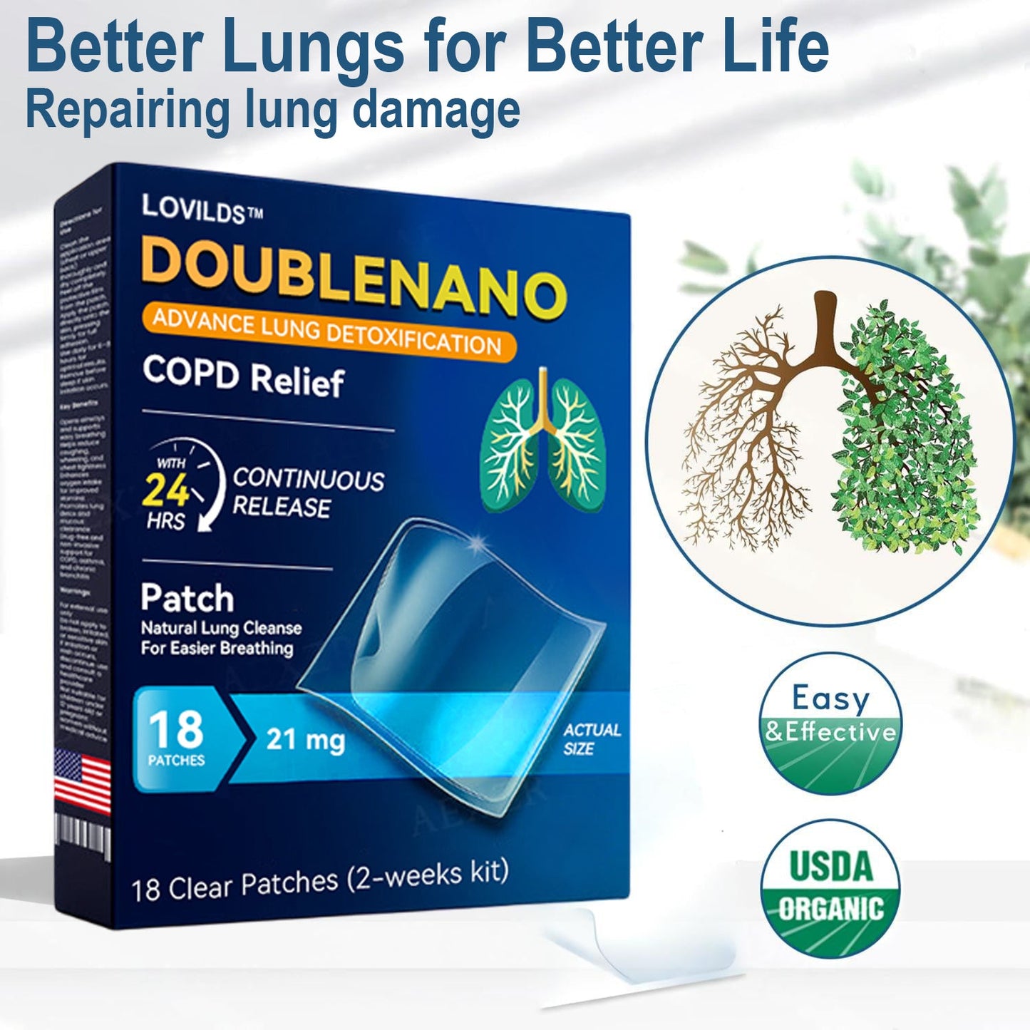🫁✅FDA Approved LOVILDS™ DoubleNano COPD Relief Patch (💝 Cough, wheezing, shortness of breath, sputum, stuffy nose, bronchitis, bronchitis, allergy symptoms, lung discomfort🫁)